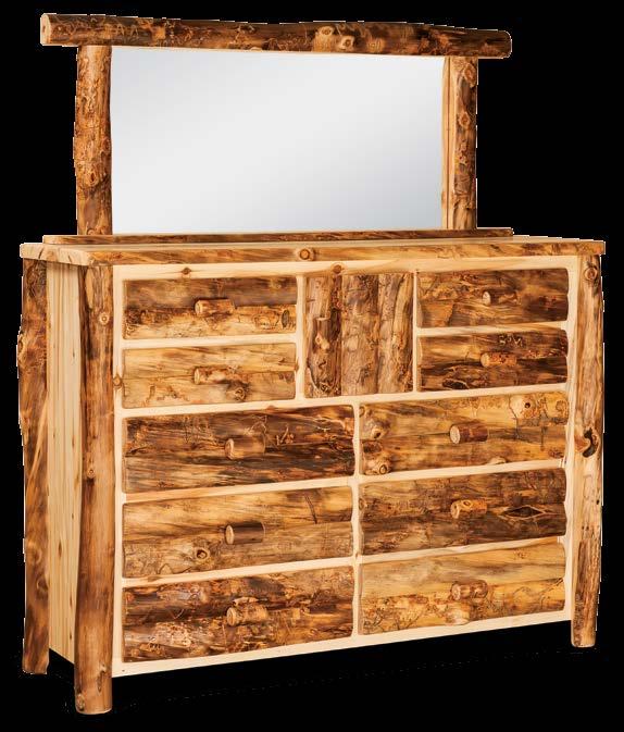 Small 6 Drawer Dresser w/mirror Rustic Pine