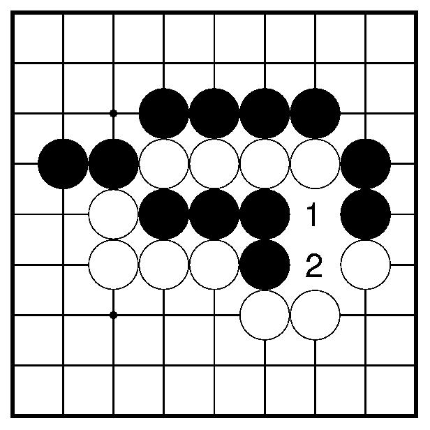 Fig. 1. The order of moves can be important possibility is to add Go knowledge to play better moves during the random games such as in Indigo [3, 8].