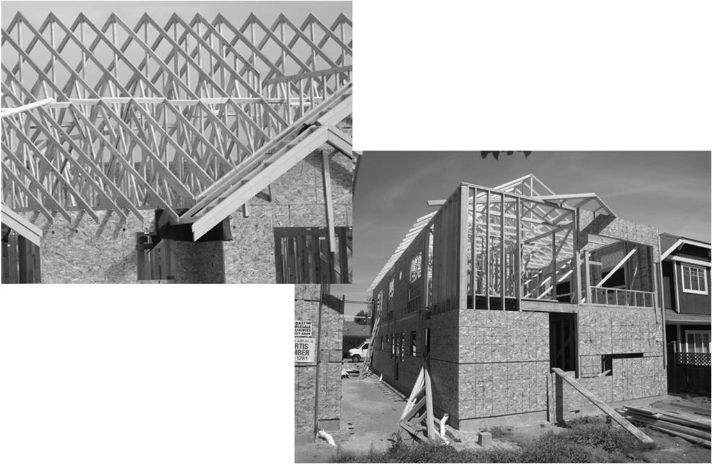Trusses Pitched chord truss Parallel chord truss What: an engineered wood product made up of shorter pieces of MSR lumber used to support roofs in single and multi family homes Uses: to support new