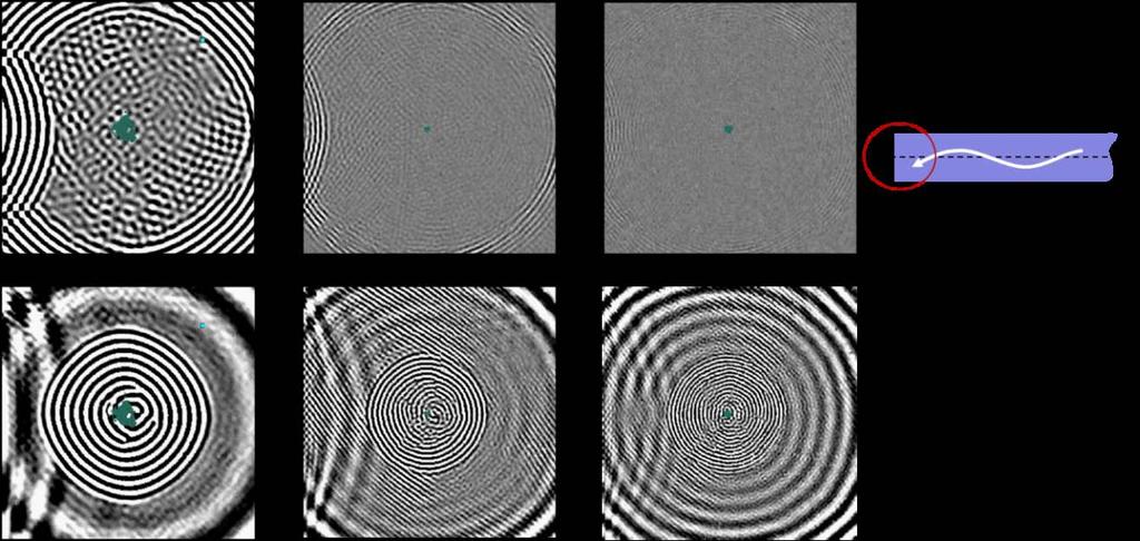 At the left side of each image the reflection of A 0 or S 0 may be observed.