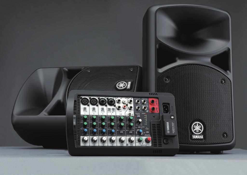 Overview 400-watt, portable PA system with 8-channel powered mixer, two 8" speakers, a Bluetooth input, SPX digital reverbs, an onboard feedback suppressor and versatile.