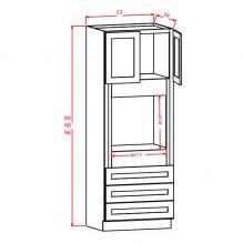 Pantry Cabinet Double Door - Tall Cabinets U248424 Wall Pantry - 24"W x 24"D x 84"H - 4 Doors - 1 Fixed Shelf - 5 A $741.