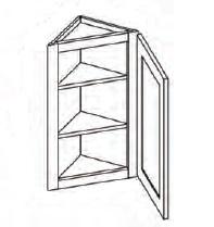 Angle Wall Cabinets - Wall Cabinets AW1230 Triangle End Cabinet - 17"W x 12"D x 30"H - 1 Door 2 Shelves $162.