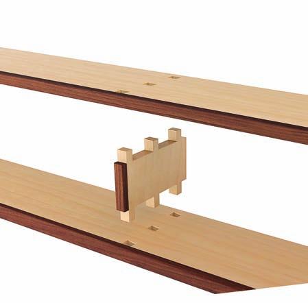MAKE SHORT WORK OF MULTI-TENON JOINTS The bulk of the joinery is mortise-and-tenon joints. The most challenging ones are the multiple tenons on each vertical drawer divider.