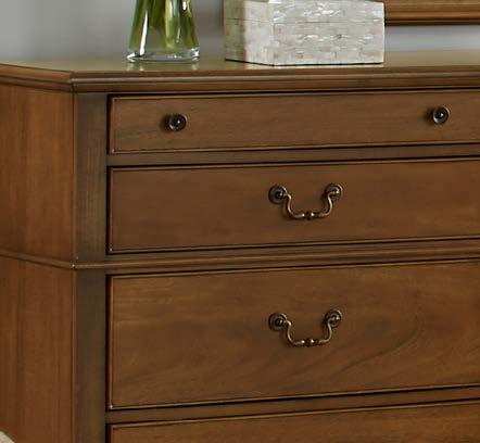 Hardwood solids and flat cut with cathedral primavera veneer. CLIN#: 1105. 110-200 Large Dresser W62 D18 H39 1/2 in.