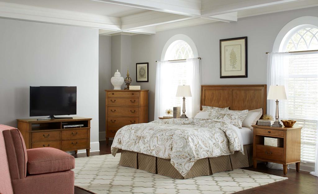 Guest Bedroom 2 Color Scheme: Burgundy Cream (Qty. 1) 110-312 Queen Headboard (Qty. 2) 110-260 Nightstand (Qty.