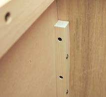 Secure Assembly Cabinets and drawer frames assembled using double dowel techniques and corner blocks that are glued and screwed to increase strength and durability.