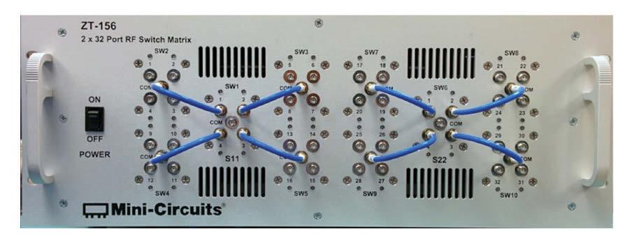 SIGNAL ROUTING Model ZT-156 ZT-156 DC -18 GHz 2 x 32 Port RF Switch Matrix Functional Description With 10 high isolation, extra-long life SP4T mechanical switches mounted in a 19" 4U rack, this unit