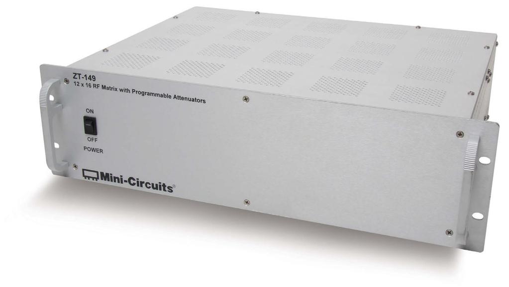 SIGNAL DISTRIBUTION ZT-149 2-6 GHz 12 x 16 Non-Blocking Matrix with Programmable Attenuators Rear Panel Functional Description Mini-Circuits ZT-149 allows the user to receive 12 RF input signals and