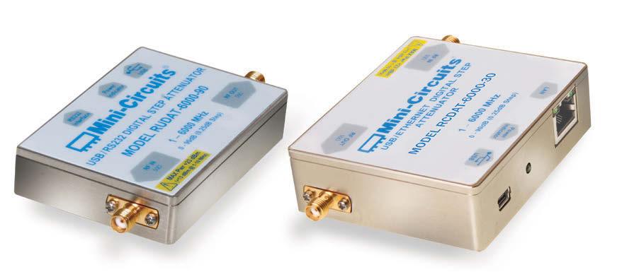 PORTABLE TEST EQUIPMENT 1 MHz - 6 GHz Programmable Attenuators Mini-Circuits USB and Ethernet controlled programmable attenuators provide precise level control with accurate, repeatable performance