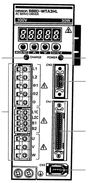 Terminal Blocks and Connectors Terminal Blocks and Connectors Terminal Blocks Symbol Name Function L1, L2 or L1, L2, L3 U V W L1C, L2C B1, B2 or B1, B2, B3 Main circuit AC input terminal Servomotor
