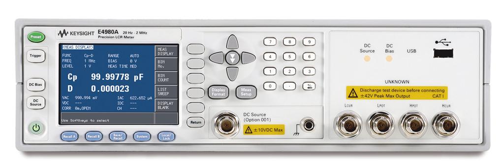 02 Keysight E4980A Precision LCR Meter Brochure An Industry Standard LCR Meter Keysight Technologies E4980A precision LCR meter provides the best combination of accuracy, speed, and versatility for a