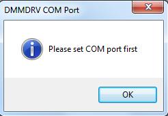 5.2 Setting and Reading Parameters (Servo Setting) 1. From the main window, select Servo Setting. 2. If the COM Port has not been set, the program will notify to set the COM Port first. 3.
