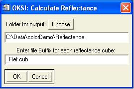 keyboard can be used to select multiple files). j Figure 22. Dialog for selecting input cubes. Next, the user specify the folder where the reflectance cubes will be saved.