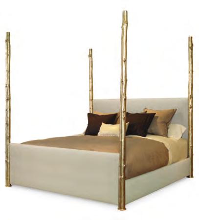 719-146 WILDWOOD UPHOLSTERED BED WITH HEADPOSTS - KING Eucalyptus solids Two Aluminum posts W 84.25 D 85.75 H 90.