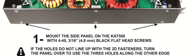 Locate the side panels and clean any tape or residue from the areas around the screw holes on the inside surface as shown in Figure 31. Check and clean both side panels. Figure 31. Preparing Side Panels for Installation.