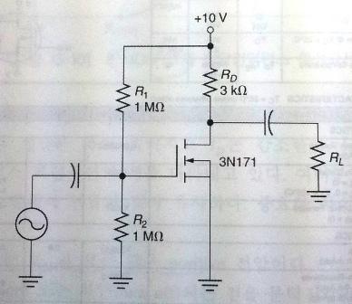 [Ex. 13-2] For an E-MOSFET of #3N171, I D(on) = 10 ma, V GS = 10 V, and V GS(th) = 1.5 V are given. Find out I D for the circuit below. 10 ma 1.5 V 10 V I 10mA k 1.