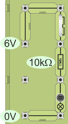 Over to you: Build the circuit shown opposite. The switch controls the MES lamp.