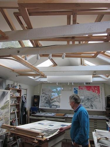 Michael has taught printmaking for almost all his working life, mostly in the Dartington Print Workshop which he set up in 1978, but also in schools to children and young people.