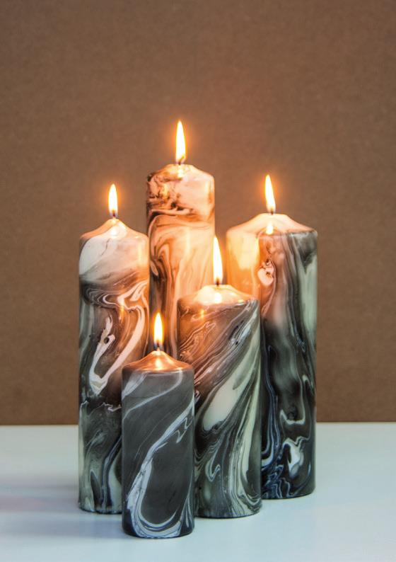 Wax-dreams in marble look For these particular candles,