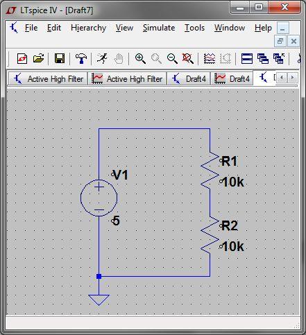 circuit. For this simple example, the circuit should look like what is shown below.
