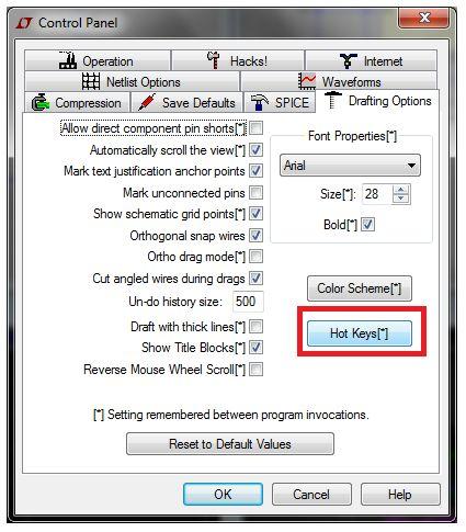 Changing Default Hotkeys You can also easily change or get an overview of the default hotkeysby pressing the Control Panel button (or Tools > Control Panel), navigating to the