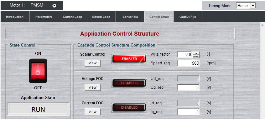 Tuning and Controlling the Application 7. Check the application scales these fields are not accessible in the Basic mode and are calculated using the motor parameters and hardware scales. Table 14.