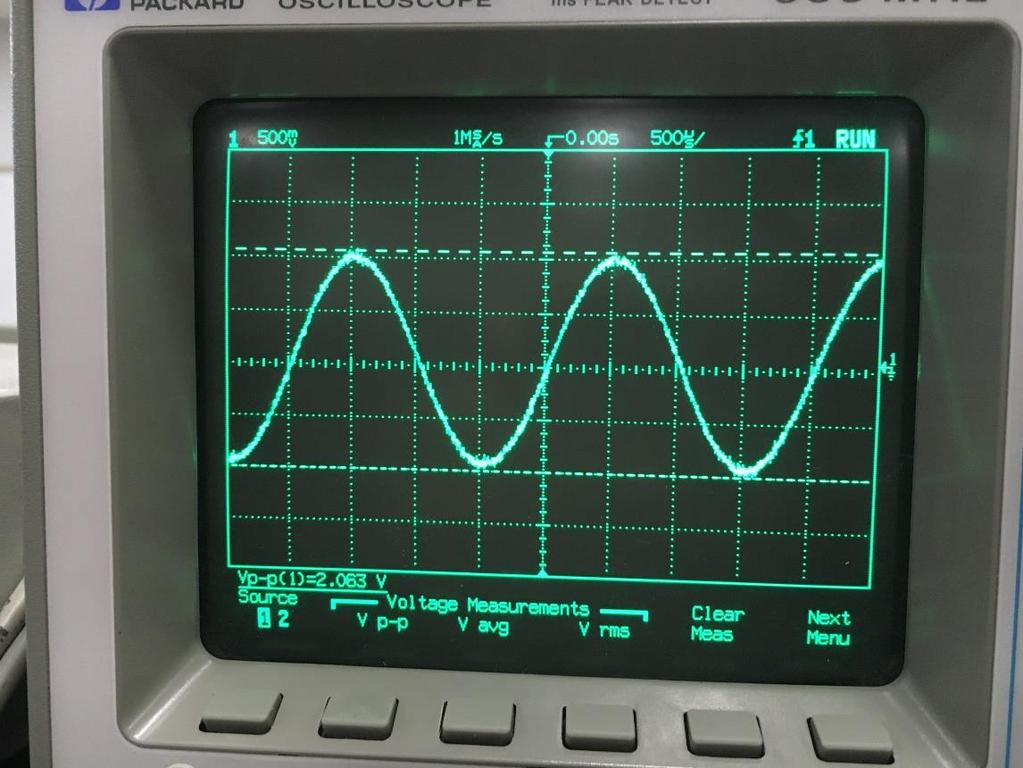 While changing the values on the Potentiometers, we were also making sure that the sine wave on the oscilloscope does not get distorted or clipped.