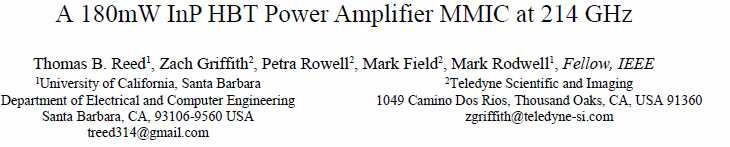 180mW Power Amplifier Pin (dbm) Simulations: 320 mw ouput @ P1dB Measurements to date: 180 mw