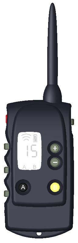 Area where the On/Off switch magnet is located On/Off indicator + indicator of radio reception + battery level indicator RECEIVER COLLAR Diagram 1 On/Off switch + LCD screen retro-lightning Booster