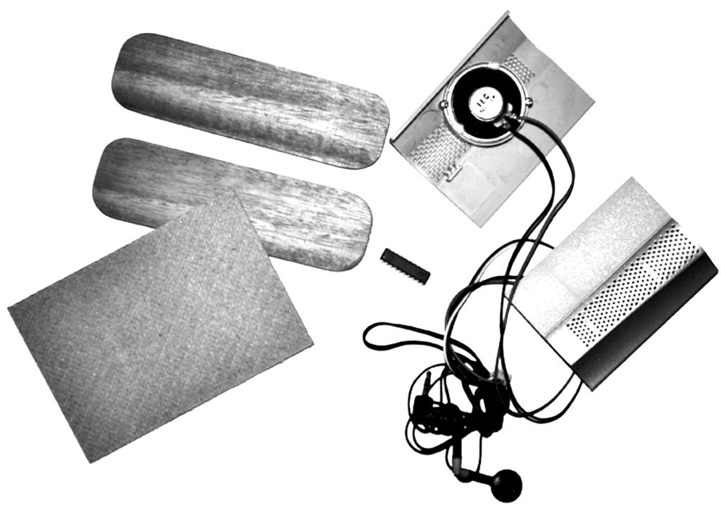(c) An MP3 speaker unit is to be made from recycled components. 6 Fig. 2 Fig. 2 shows the parts collected. Identify the parts from Fig. 2, and complete the table below with the correct description.