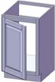 Vanity sink cabinets may be modified to include back panel.