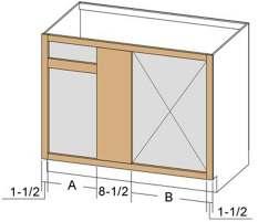 Corner Opening idth Cabinet (C) oor () Blind VSC36 9 15-1/2 VSC39 12 15-1/2 VSC42 15 15-1/2 VSC45 18 15-1/2 VSC48 21 15-1/2 VSC36X18 9