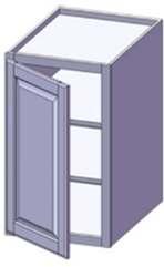 18" and 21" deep cabinet. Front of all 24" & 21" deep wall cabinets must be secured at side or top.