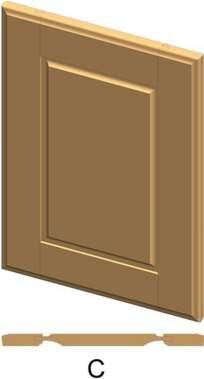 hese two doors are available in all wood species except for F, it must be ordered in ardwood with F in
