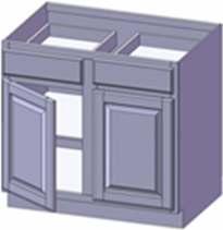 wide base cabinets Base ouble oor & ouble Front 34-1/2" (Standard) 40-3/4" (Raised Bar) 30"
