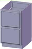 21" 21-2 File 24" 24-2 File Standard height has 2 file drawers.