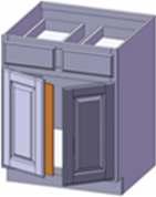 Face Frame & Operating oor On he Right Or Left End Of Any Base Cabinet Example: B24R with operating door on right end hinged right. Specify Right or Left end. Right hand shown.