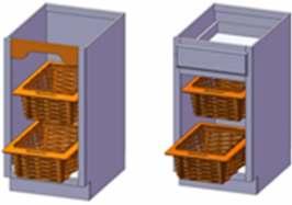 icker Basket (No oors) Added o Base Cabinets Left example: B18F with 2 wicker baskets & decorative top rail.