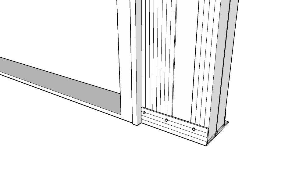 Patio Door Section Cut an H-Bar to match the height of the string. Slide the H-Bar over the accent panel and down into the F-Channel. Check for plumb and secure with #10 x 1 TEK screws.