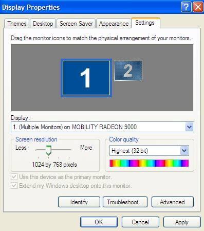 Class 1 - Prepare Your Computer Screen Setup (con t) Select Settings tab > Set Screen resolution to a minimum of 1024 by 768 pixels In the Settings tab > Set the Color quality to a minimum of High(16