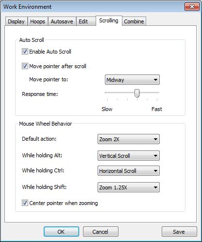 You use Auto Scroll to scroll automatically within the design window while digitizing.
