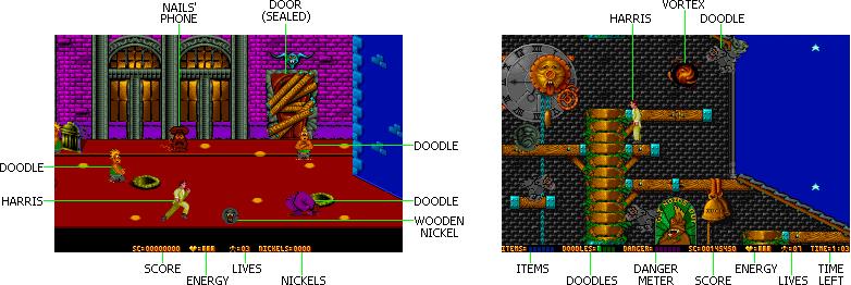 The game takes place in three different areas: Main Street, Cool World, and its equivalent Real World parallel dimension.