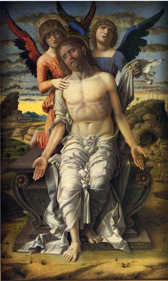 Andrea Mantegna, CHRIST HELD BY TWO ANGELS Mantegna was very interested