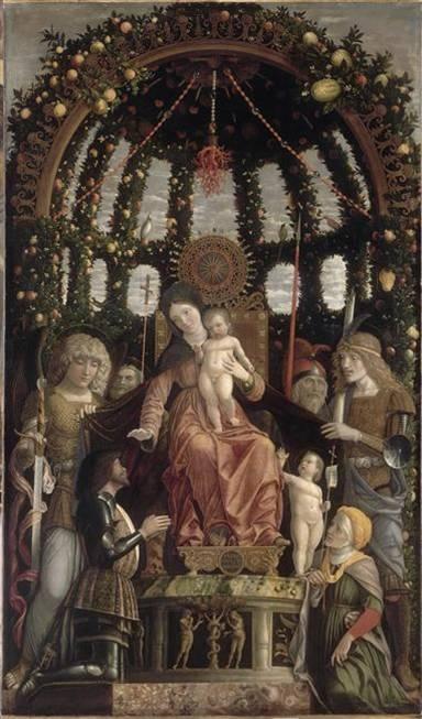 Look carefully in this painting to find Mantegna's language that