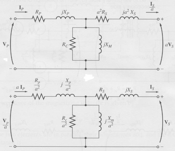 Equivalent Circuit of a Real Transformer The equivalent circuit is usually referred to the primary side or the secondary side of the