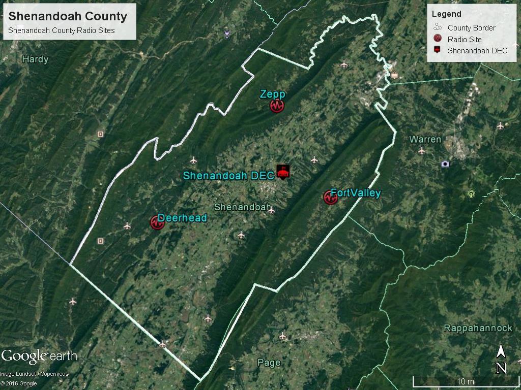 Figure 1: Shenandoah County Radio Sites Site Sherriff Law Fire Rescue Table 3: Current Tower Use Fire Rescue Ops Govt. Law/Govt.