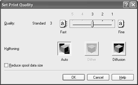 Advanced Printing To manually adjust Print Quality settings: 1 Open the Printer Properties dialog box. See"Opening the Printer Properties Dialog Box from Your Application Program" on page 14.
