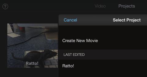 Open your film in imovie by tapping on the title in your film projects list.