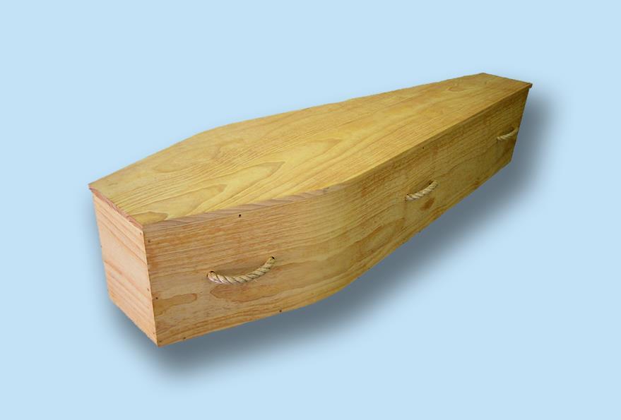 Eco Coffins Solid radiata timber Rope handles